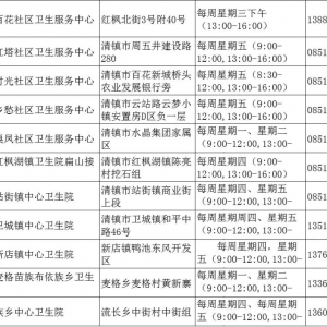 贵阳市清镇市新冠疫苗接种点（预约电话+地址）